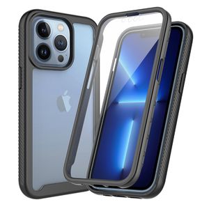 360 ° volledig beschermingsgevallen voor iPhone 13 PRO 12 11 XS MAX XR 7 8 SAMSUNG S21 PLUS A12 A32 A52 A72 A21S MOTO Eén Fusion OnePlus One P Nord 5G Anti-Fall Double-Sided Phone Case