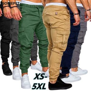 Pantaloni cargo da uomo Pantaloni da jogging Pantaloni sportivi da uomo Casual Abbigliamento sportivo solido Pantaloni cargo multi-tasca Hip Hop Pantaloni Harem Slim Fit Y0804