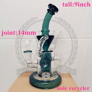 Recycler Dab Rig hookah Glass Bong Good Filtration Real Images Glass Bongs Water Pipes
