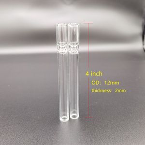 4-Zoll-OG-Glaspfeife Steamroller Handpfeifen Dicke Pyrex-Zigarettenschläger One Hitter Clear Tube zum Rauchen von Tabak Shisha Sanduhr Heady Pocket Oil Burner