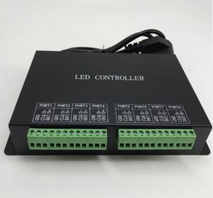 LED 8 portar Controller, kör max 8192 pixlar, anslut till PC eller Master Controller, RJ45-port, support dussintals chips, programmerbar