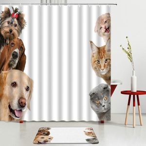 Shower Curtains Pet Dog Set Bath Mats Entrance Door Mat Interest Design Kitchen Bathroom Child Room Decor Non-slip Carpet Rugs