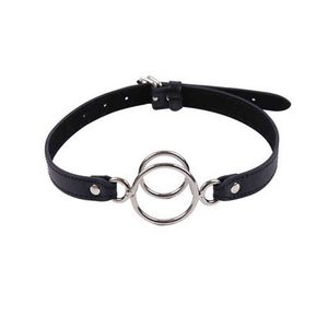 Nxy Sex Adult Toy Metal Ring Gag Games Bdsm Bondage Leather Belt Open Mouth Slave Fetish Tools for Couples Restraints Erotic Toys 1225