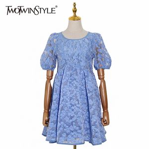 Wholesale vinatge dresses resale online - Vinatge Women Print Dresses Female O Neck Puff Short Sleeve Loose Patchwork Ruffles Hit Color Dress Fashion