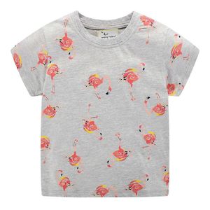 Springmeter Sommer Mädchen T-Shirts Einhorn Applikation Niedliche Kinderkleidung Baumwolle Kinder T-Shirts Tops 210529