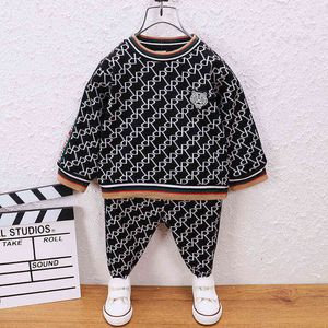 Baby Boy Ubrania 4 5 lat Toddler Boutique Stroje Moda Print Płaszcze i Spodnie Dzieci Bebes Jogging Garnitury Dresy G220310