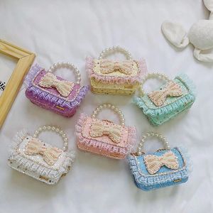 Borse e borsette per bambini in stile coreano Portamonete per bambina Portamonete per bambina Borsa a tracolla con fiocco di perle principessa Borsa per pochette