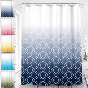 Shower curtains Wave pattern gradient custom polyester waterproof sanitary partition curtain