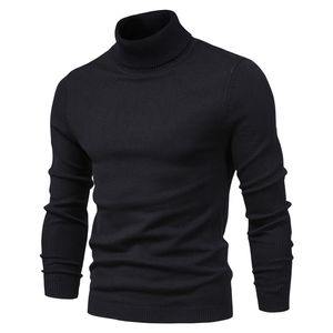 10 cor de inverno homens de turtleneck masculino suéter preto muro de malha malha pullovers homens sólidos cor casuais blusas masculinas outono knitwear 211221