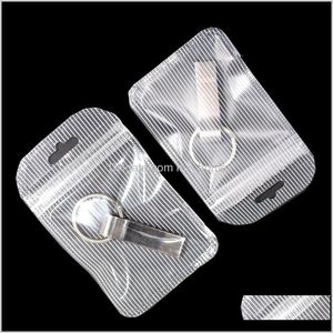 Gift Wrap Event Festive Party Supplies Home Garden100pcs/Lot Clear Plastic Package With Hang Hole Self Sealoble Bag Electronic Aessories St