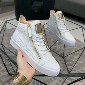 Takunya Erkek Platformu Moda Rahat Çift Fermuarlar Sneakers Rahat Açık Martin Çizmeler Erkek Marka Yüksek Üst Yılan Derisi Sneakers Boyutu 35-46