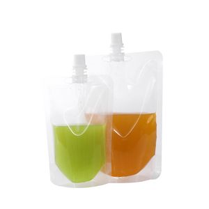 100ml-500ml stand-up plast dricka flaska förpackning väska tipp påse för juice mjölk kaffe dryck flytande packning påsar