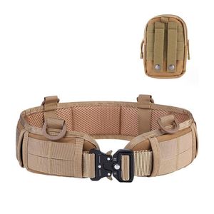 Waist Support Outdoor Military Tactical Adjustable Belt Men Molle Battle Army Combat CS Hunting Paintball Padded Set