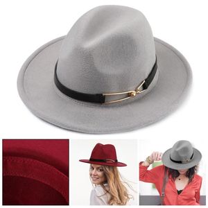 Stingy Brim Hats kände Trilby Women Fedora Sun Hat Wide Jazz Cap Top