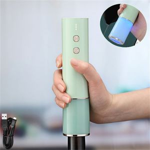 Electric Wine Opener with USB Charging Cable Rechargeable Automatic Corkscrew Creative Wine Jar Opener Suit for Home Use 210817