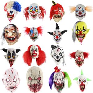 Halloween Clown Bloody Scary Horror Adult Zombie Monster Vampire Latex Costume Party Full Head Mask Props