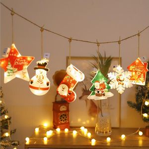 Santa Claus Snowflake Tree Strings LED Light Juldekoration Hängande ljus för hemprydnad Xmas present Newyear 2022 Navidad Decor 2021 D3.0