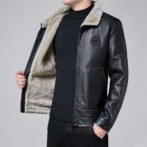 Men Winter Leather Jackets Autumn and Winter Fur Coat with Fleece Warm Fur Pu Jacket Biker Warm Leather CSL559 4XL 211111