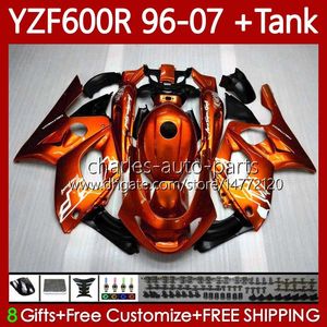 Fairings +Tank For YAMAHA YZF600R Thundercat YZF 600R 600 R 96 97 98 99 00 01 02 07 Body 86No.110 YZF-600R 1996 2003 2004 2005 2006 2007 YZF600-R Light orange 96-07 Bodywork