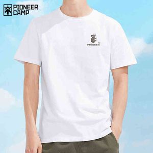 Pionner Camp 2021 Erkek T-shirt Erkekler Boy% 100% Pamuk Siyah Beyaz Basit Tarzı Streetwear Yaz Tişörtleri ATK01106131 G1229