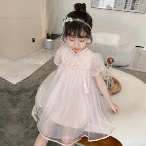 Summer Dresses Children al por mayor-Vestidos casuales vestido de niñas verano coreano manga corta princesa infantil