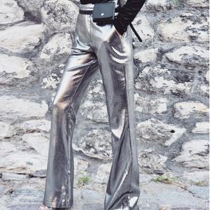 Women's Jumpsuits & Rompers Winter Pants Women Sliver High Waist Skinny Formal Female Elastic Flat Boot Cut Work Trousers