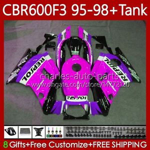 Karosseri + tank för Honda CBR600F3 600CC 600FS 95-98 Body 64NO.163 Repsol Rose CBR 600 600F3 CBR600 F3 FS CC 1995 1996 1997 CBR600FS CBR600-F3 95 96 97 98 Fairing Kit