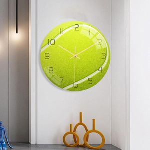 Home Decor Mute Quartz Wall Clocks Plexiglass Surface Acrylic Sport Tennis Ball Plate Fan Living Room
