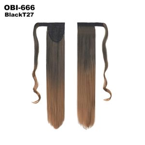 22 polegadas envoltório longo em torno de simulação de rabo de cavalo sintética extensões de cabelo humano ponytails bip-666 por dhl