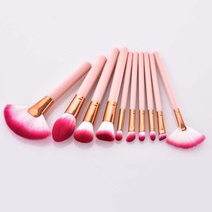 Premium 4/10Pcs Lovely Pink Makeup Brushes Set For Women Beauty Eyeshadow Blush Loose Powder Highlighter Cosmetics Tools & Accessories DHL Free