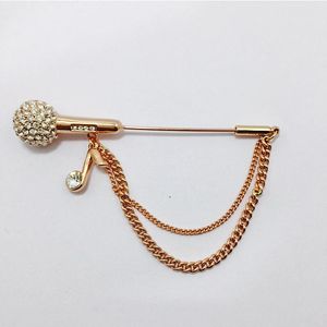 Pins, Brooches Men Collar Pins Gold Lapel Pin Vintage Microphone Tassel Retro Stick Broches For Boutonniere Brooch Jewelry Gift