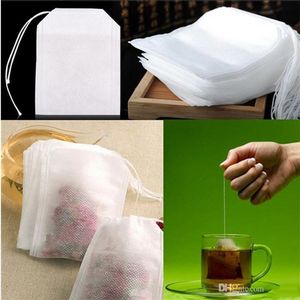 Coffee & Tea Tools Empty Teabags Tea Bags String Heal Seal Filter Paper Teabag 5.5 x 7CM for Herb Loose Tea