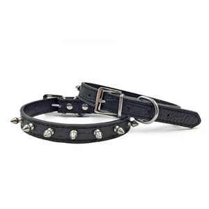 Dog Collars & Leashes Spiked Studded PU Leather For Small Medium Large Dogs Pet Collar Rivets Anti-Bite Supplies Neck Strap