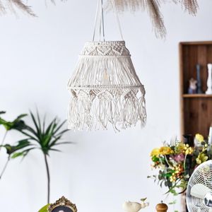 Lampa täcker nyanser handvävda lampskärm Bohemian lyktor skugga kreativt tofs hängande lock för hem sovrum bröllop po (n