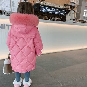 Kind Mädchen Mantel winter Warme Baumwolle Mantel Mantel Pelz Kragen Baumwolle Polsterung Dünne Baby Mädchen Oberbekleidung Jacke kinder Kleidung TZ999 H0910