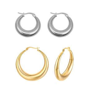 Gold Silver Color Alloy Hoop Earrings for Women Small Simple Round Circle Huggie Ear Rings Steampunk Accessories