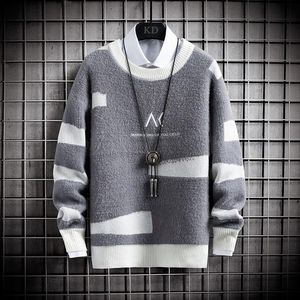 Men's Sweaters Knitted Cashmere Sweater Men 2021 Winter Casual Pullover Harajuku Korean Fleece