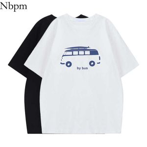 NBPM roupa feminina manga curta tees top básicos coreano coreano t-shirts com impressão senhoras primavera verão Top gráfico Tee 210529