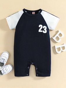 Barnnummer Skriv ut Raglan Sleeve Romper hon