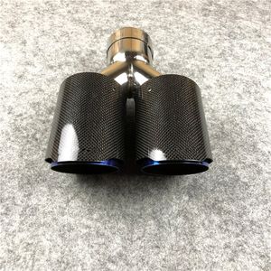 1 peça y modelo lustroso preto grelhado azul aço inoxidável tubo de escape akrapovic fibra de carbono auto peças silenciador ponta