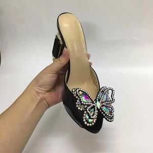 Donne tacchi ad alta strass 2021 brevetto vera pelle sandals sandali estivi infradito sfavillati scarpe da sposa scarpe da spicco voli di diamanti 3d brocolo nero 54 54