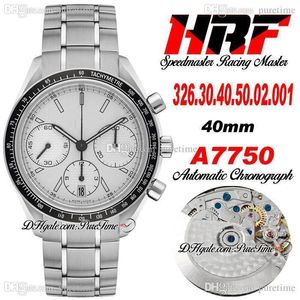 HRF Racing Master ETA A7750 Automatic Chronograph Mens Watch White Dial Stick Stopwatch Stainless Steel Bracelet Super Edition 326.30.40.50.02.001 Puretime HR02c3
