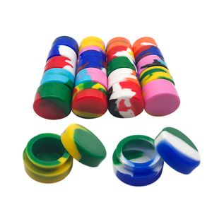 Glass Bongs Accessories 5ml silicone Jar Container Round Non-stick Wax Jars Dab Rig Dry Herb Dabber Tools for Vaporizer Water Smoking DHL