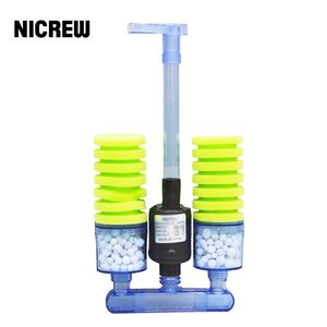 NICREW Sponge Filter Aquarium Fish Tank Filter with Submersible Water Pump and Biochemical Sponge Filter for Water Circulation Y200922