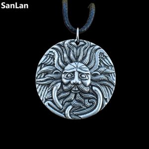 SanLan 1 Stück Ketten Bel Celt Irisches Feuer und Sonnengott-Anhänger-Halskette, rund, klassisches Familienamulett, Talisman-Symbol, Halsband-Halsketten