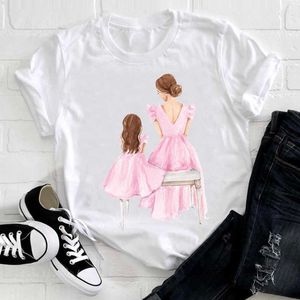 Donna manica corta ragazza figlia carina anni '90 mamma mamma madre vestiti moda donna grafica stampa tee top maglietta femminile t-shirt X0628