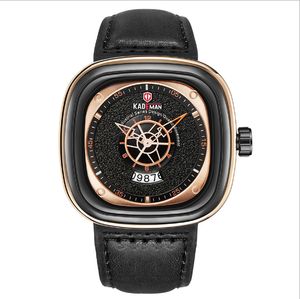 KADEMAN Brand Fashon Cool Large Dial Mens Watches Square Quartz Watch Calendar Accurate Travel Time Generous Male Wristwatches