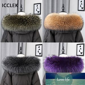 Collo di pelliccia reale al 100% per cappotti Parka Inverno Lusso caldo Pelliccia di procione naturale Sciarpe da donna Berretto da collo femminile Cappuccio in vera pelliccia Trim Prezzo di fabbrica design esperto Qualità Ultime