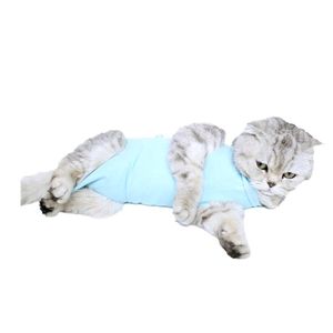 Creative Cat Neutering Kläder Anti Lick Costume Cotton Recovery blå storlek Kostymer