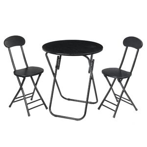 Wholesale round garden tables resale online - Camp Furniture Outdoor Waterproof Garden Set Round Portable Folding Dining Table Chair Home Indoor Desk Camping Picnic